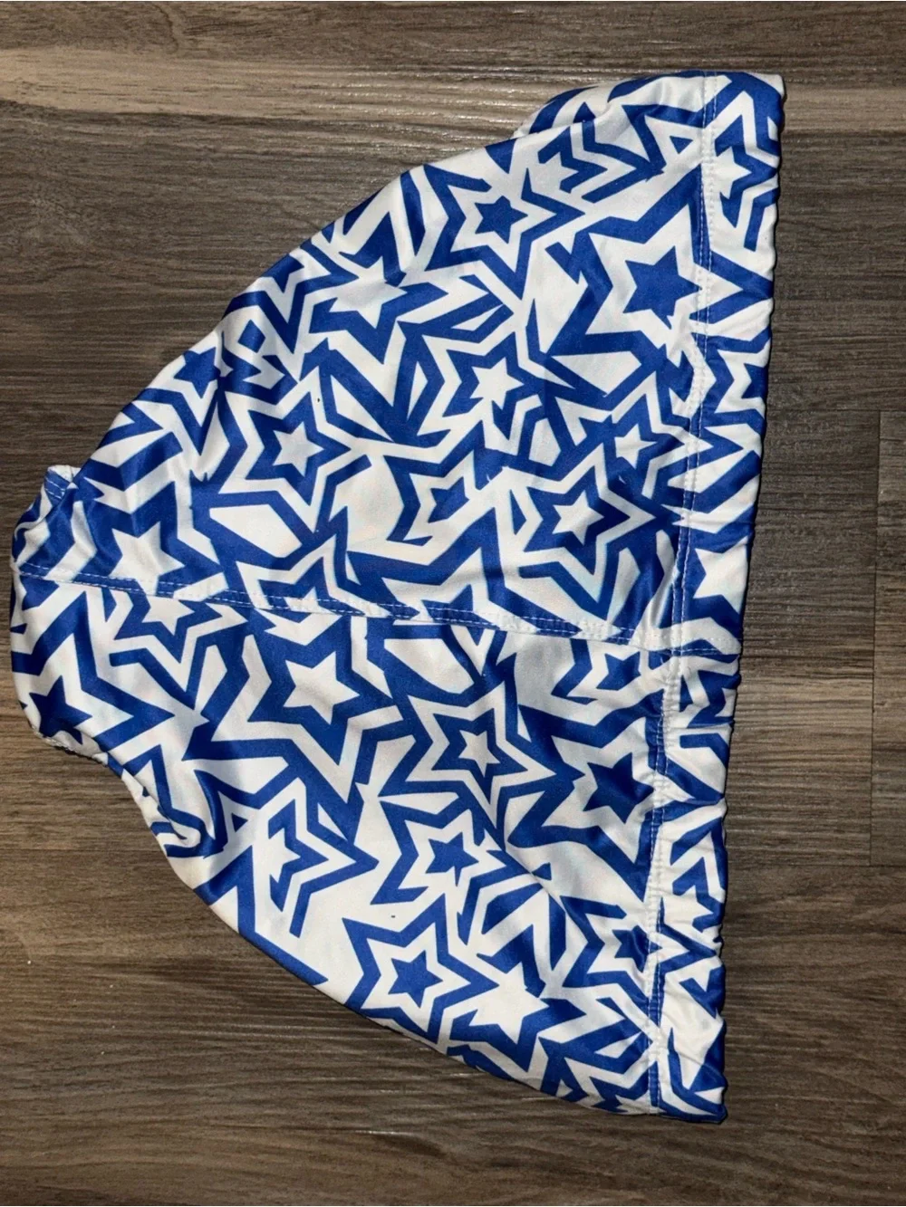 TULIO Men’s Large Blue White Star Print Swim Briefs Drawstring Swimsuit